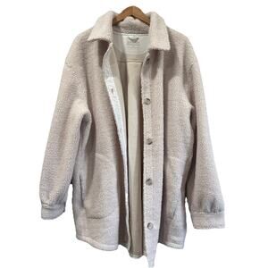 Spanx Women's White Fleece Activewear Cozy Button Down Jacket Size‎ 3X